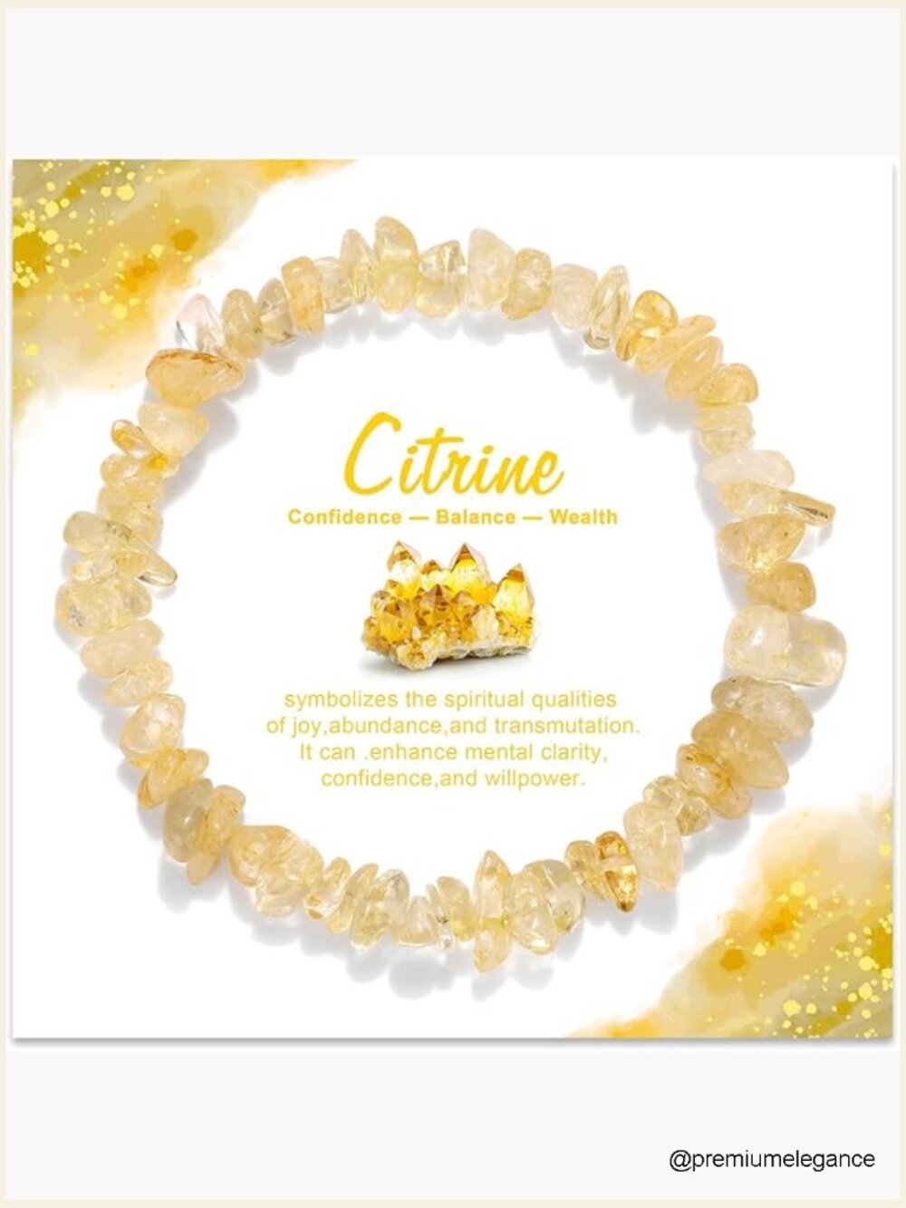 Natural Crystal Beaded Bracelet Healing Stone Mala Stretch Jewelry Gift